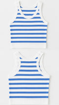 Blue Stripe Ribbed Tank