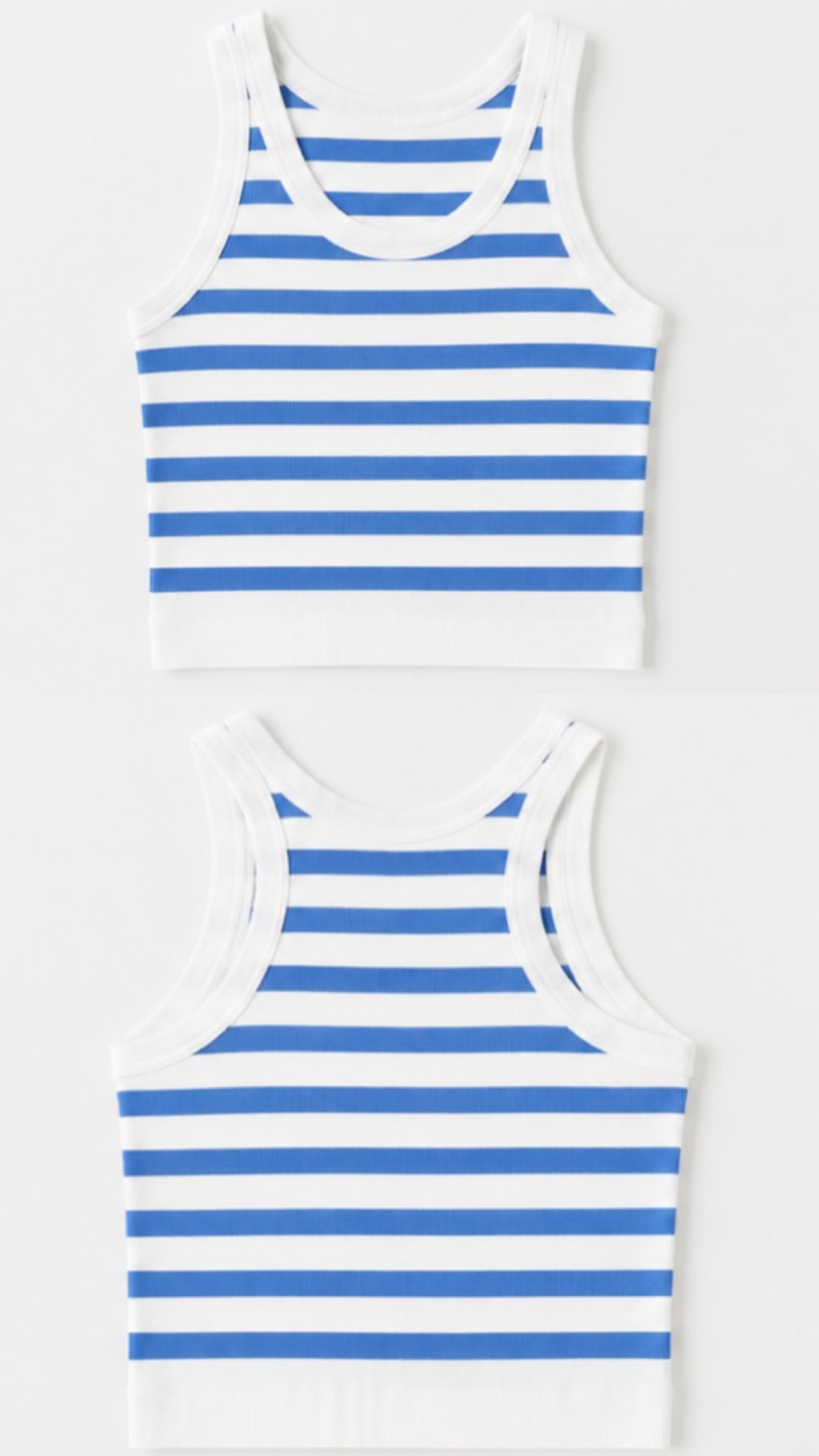 Blue Stripe Ribbed Tank