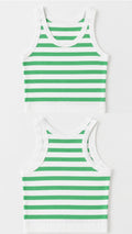 Green Stripe Ribbed Tank