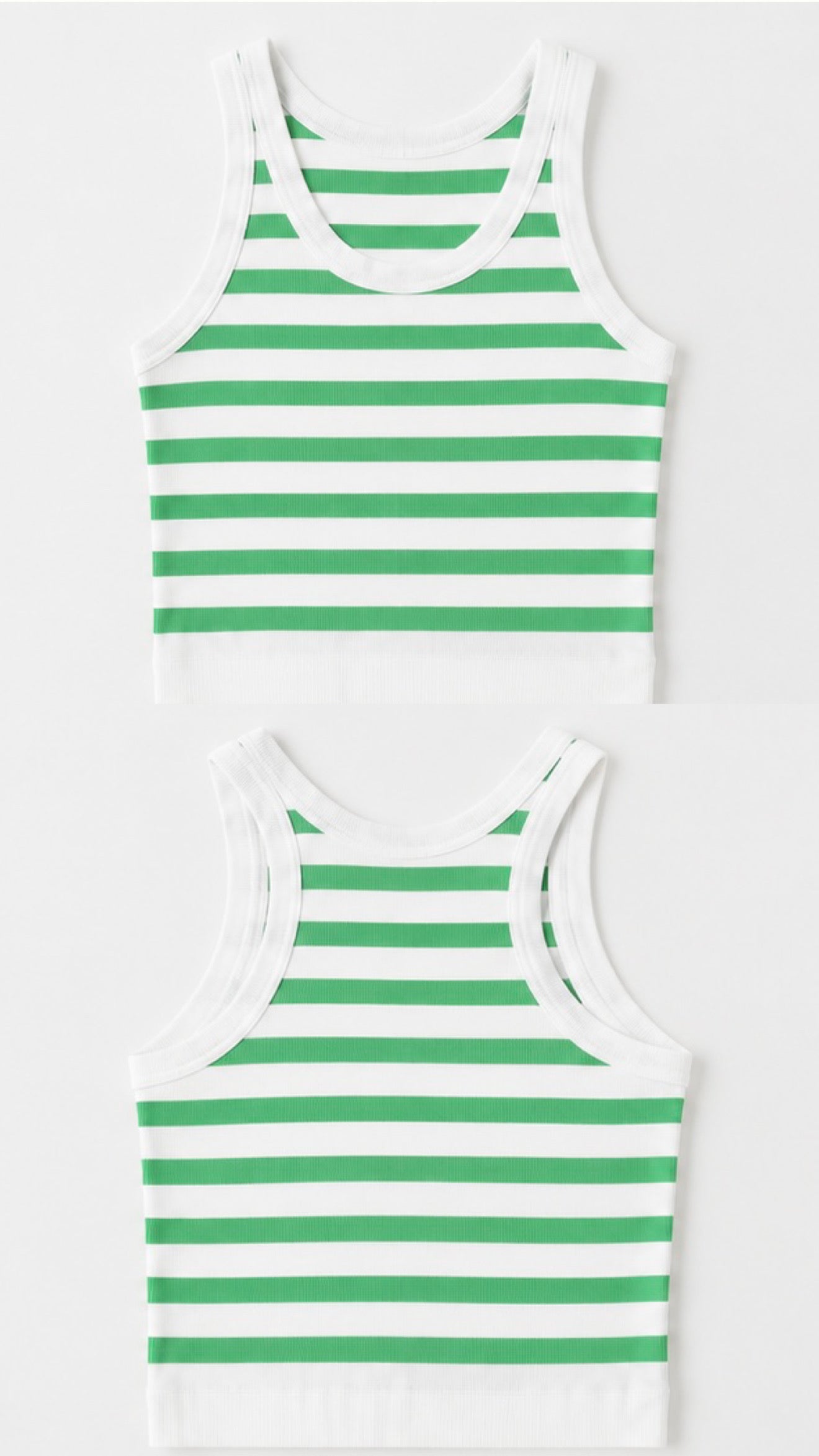 Green Stripe Ribbed Tank